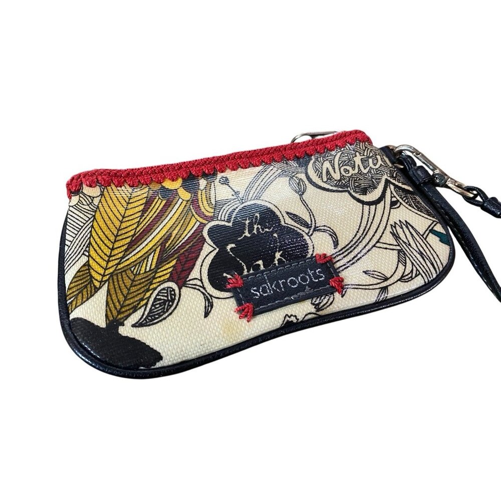 Sakroots Happy & Free Wristlet Wallet Key Ring Zip Pockets Boho Organizer Bag - Picture 4 of 5